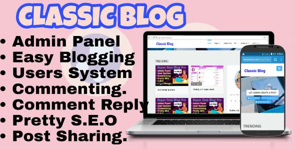 Classic Blog With Cms Php Script